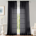 OWENIE Black Sheer Curtains 108 Inches Long by OWENIE