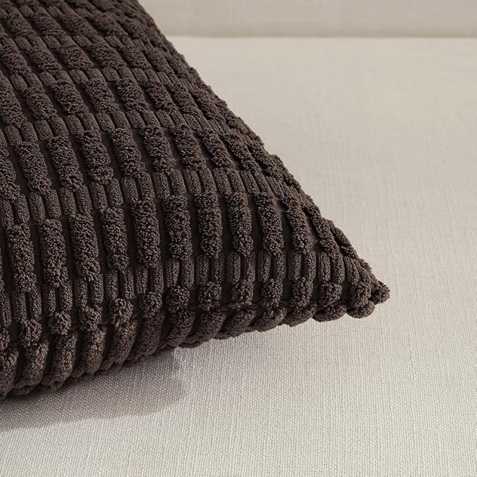 Fancy Homi 4 Packs Boho Dark Brown Decorative Throw Pillow Covers 16x24 Inch - Image 3