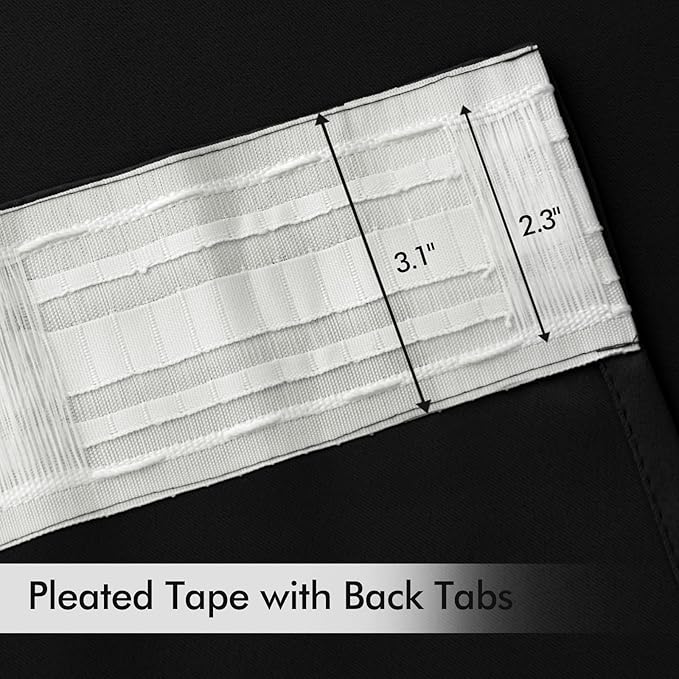 MIULEE Back Tab Blackout Curtains 92 Inch Long 2 Panels Set - Image 4