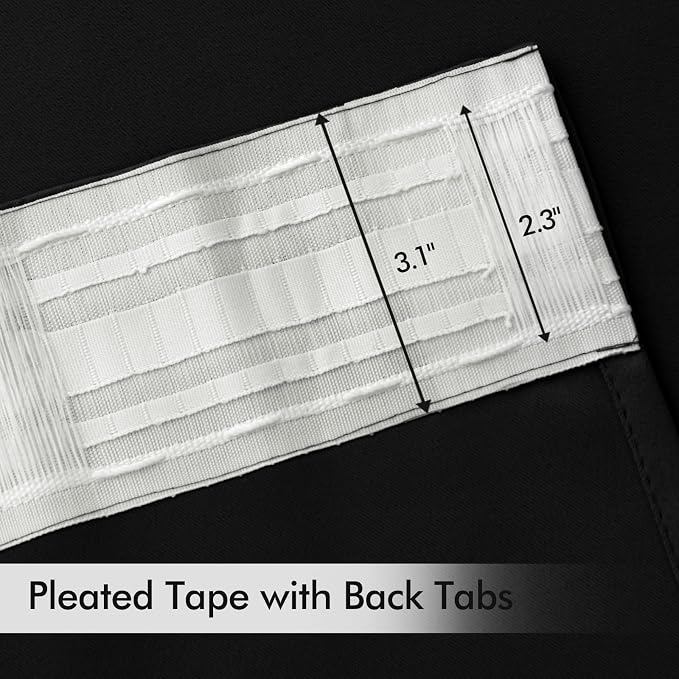 MIULEE Black Back Tab Blackout Curtains 96 Inch Length 2 Panels Set - Image 4