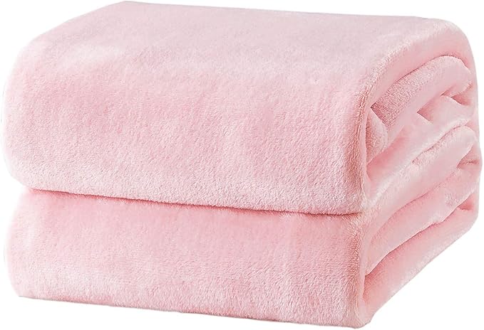 Bedsure GentleSoft Fleece Blankets King Size Pink by BEDSURE