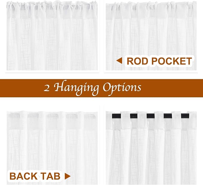 NICETOWN White Sheer Linen Curtains - Image 4