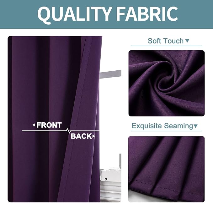 ChrisDowa Blackout Curtains 102 Inches Long 2 Panels Set - Image 3