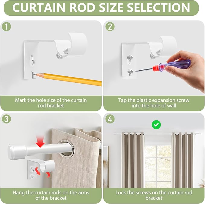 5/8” Diameter Curtain Rods 30-45 Inch, - Image 4