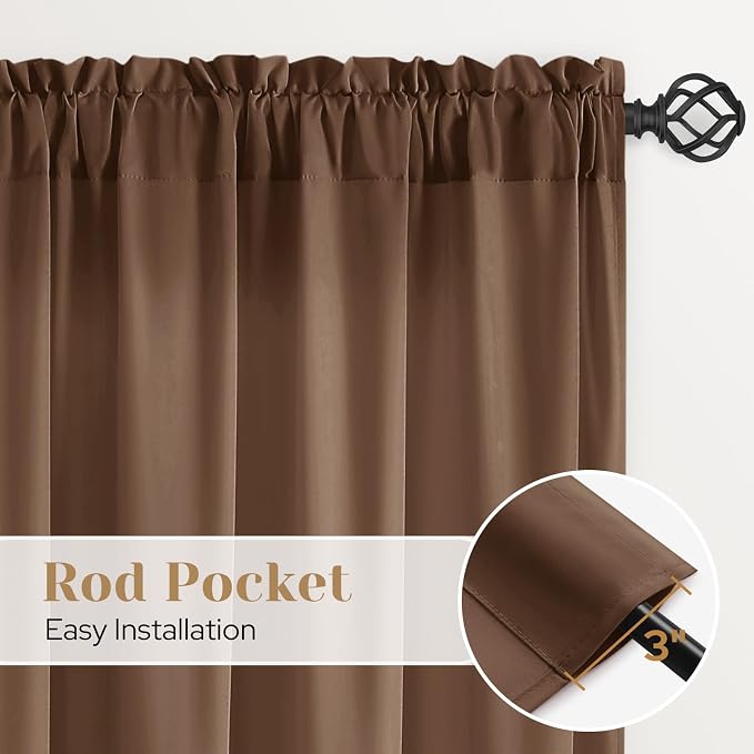 HOMEIDEAS Non-See-Through Brown Privacy Sheer Kitchen Curtains, 30 X 24 Inches - Image 6