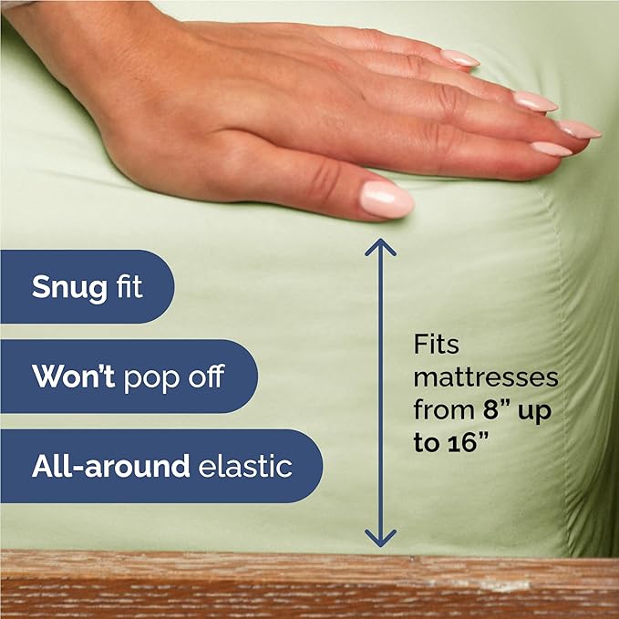 Full Size 4 Piece Sheet Set - Comfy Breathable & Cooling Bed Sheets Set - Hotel Luxury Bedding for Women, Men, Kids, Teens, Boys & Girls - Deep Pockets and Wrinkle Free - Oeko-Tex - Light Sage Green