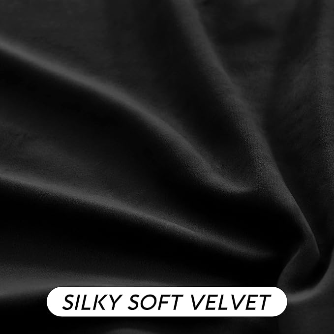RYB HOME Black Velvet Curtains 72 inches - Image 5