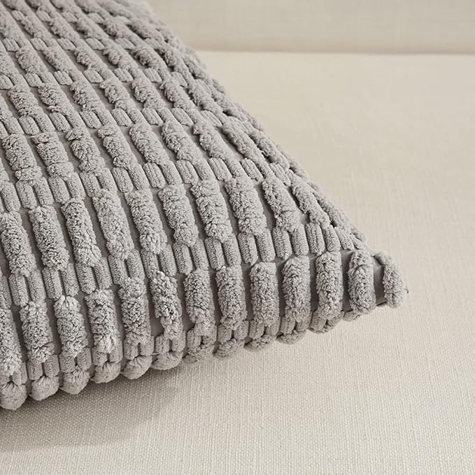 Fancy Homi 4 Packs Grey Decorative Throw Pillow Covers 12x24 Inch - Image 4