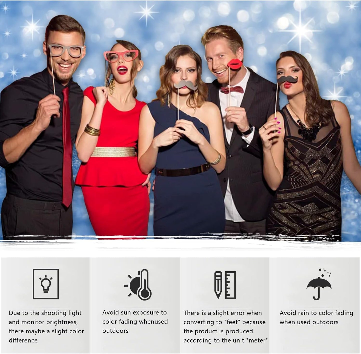 YongFoto Silver Blue Glitter Backdrop 6x4ft Silver Light Spots Blue Sequin Bokeh Photography Background Birthday Bridal Shower Wedding Photography Background Party Banner Portraits Photoshoot Props