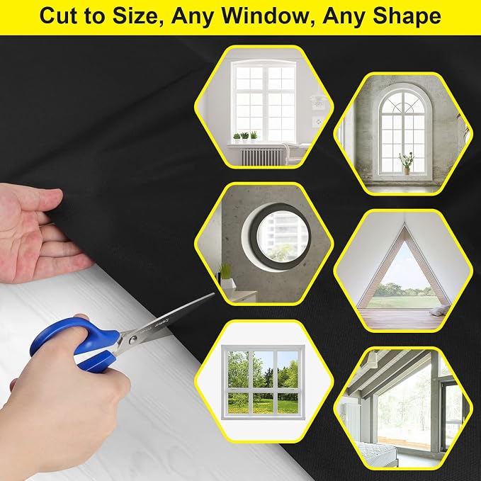 FADOTY Blackout Curtains for Bedroom, Portable 100% Black Out Window Cover Film - Image 5