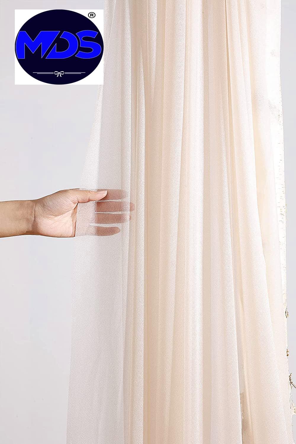 MDS Halloween Chiffon Draping Fabric - 2 Panel, 30" Wide x 20ft Long - Sheer Spooky Arbor & Canopy Drapery for Haunted House Backdrops, Party Ceilings, DIY Costumes & Themed Events - Nude