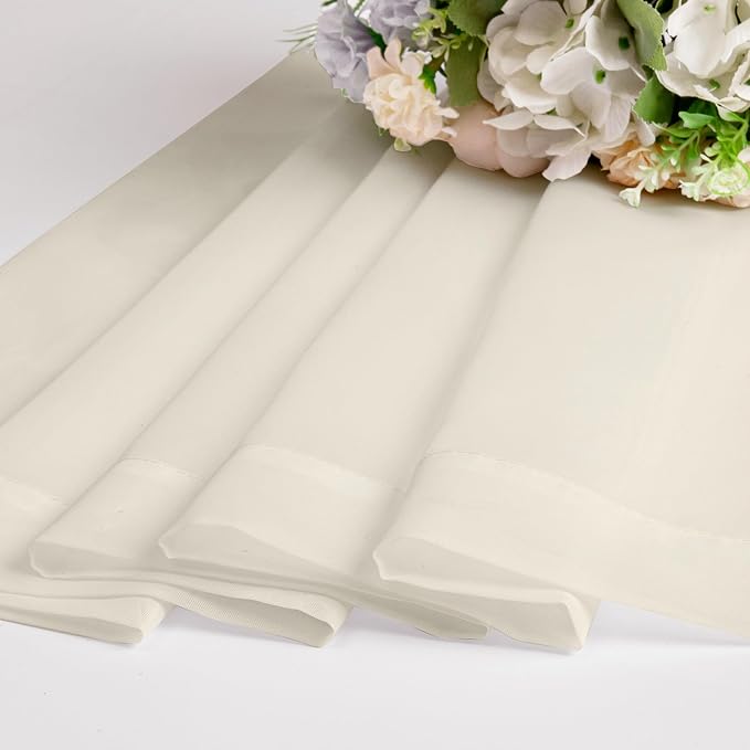 Chyhomenyc Cream Sheer Curtains 72 Inch Length 2 Panels, Light Filtering Top - Image 8