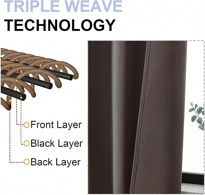 Simplebrand Ava Chocolate Blackout Curtains - Image 5