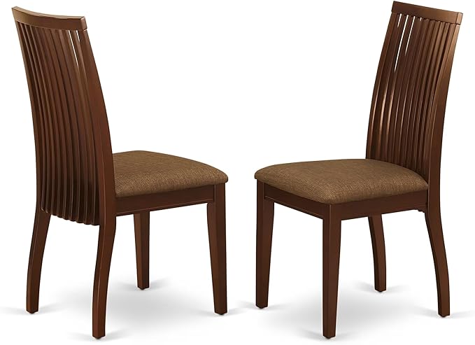 East West Furniture DOIP5-MAH-C 5 Piece Dining Table Set for 4 Includes a Rectangle Kitchen Table with Butterfly Leaf and 4 Linen Fabric Dining Room Chairs, 42x78 Inch, Mahogany