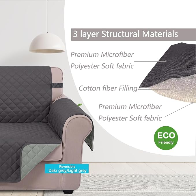 U-NICE HOME Loveseat Sofa Cover Reversible Couch Covers - Image 4