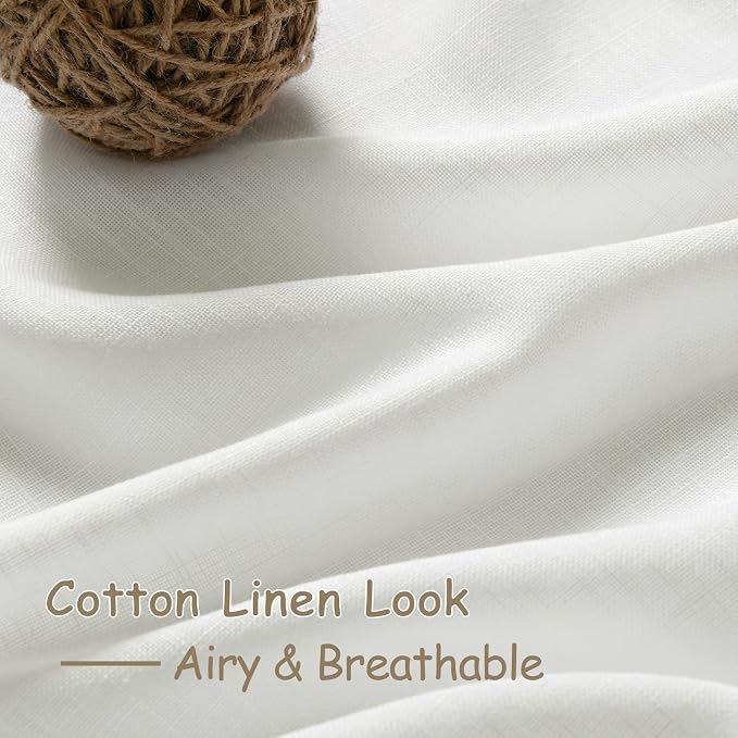 Linen Off White Curtains 120 inch Extra Long - Image 5