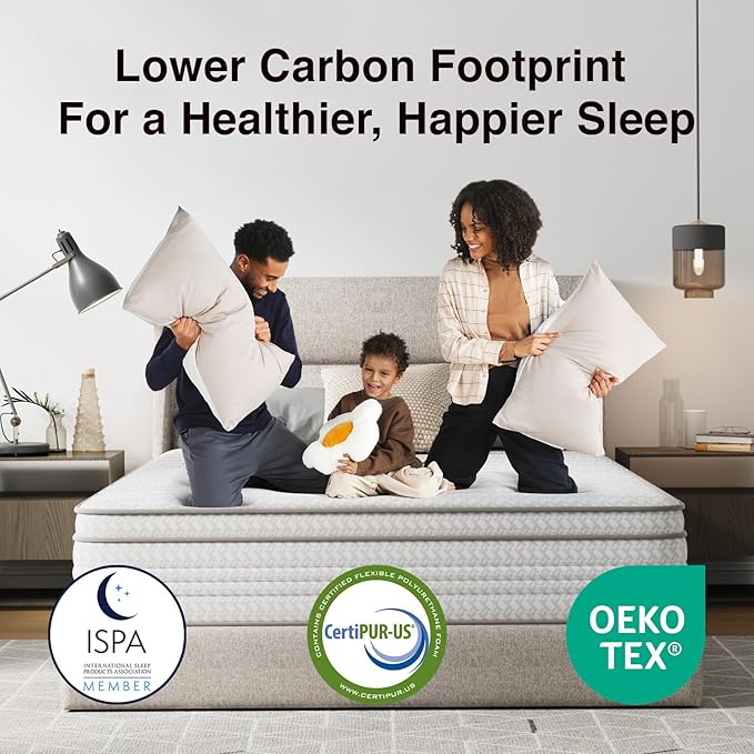 Novilla Queen Mattress, 12 Inch Queen Size Mattresses in a Box with Smarts™ Pocket Coil for Pressure Relief, Medium Firm Foam and Spring Hybrid Colchones with CertiPUR-US Certified