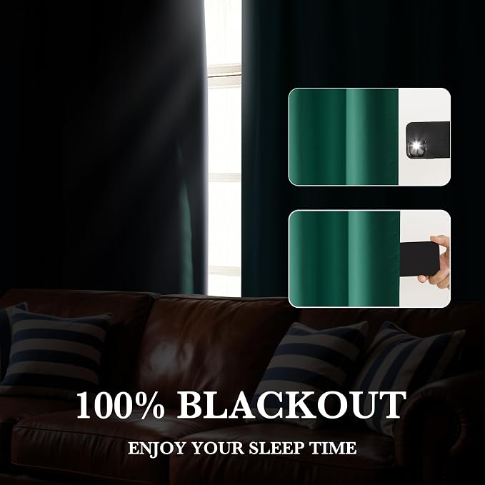 RYB HOME Bedroom Blackout Curtains 84 inches Long, 100% Blackout Thermal - Image 4