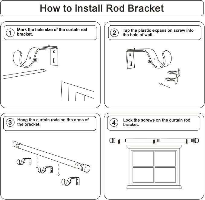 Byondeth Curtain Rods for Windows 16 to 200 Inches Adjustable Length 1 Inch - Image 7