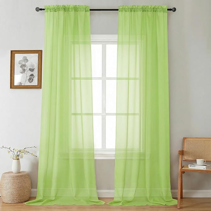 Gwine Extra Long Sheer Curtains 108 Inches Long by Gwine