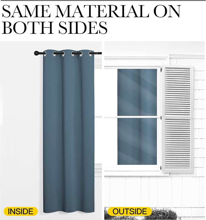 NICETOWN Smoky Blue Blackout Curtains 78 inches Length - Image 5