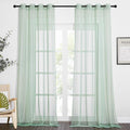 NICETOWN Sage Green Sheer Curtains 90 inch Long 2 Panels Set, Grommet Voile by NICETOWN