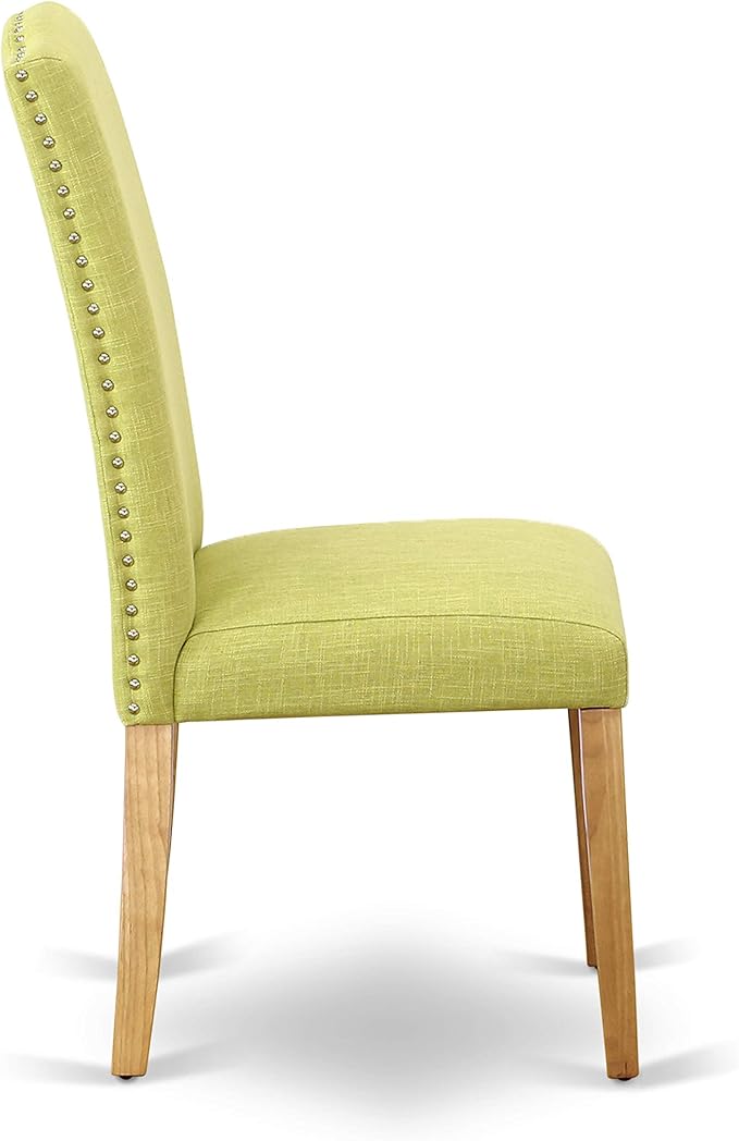 East West Furniture CAEN7-OAK-07 7 Piece Dining Table Set Consist of a Rectangle Kitchen Table and 6 Limelight Linen Fabric Parson Dining Chairs, 36x60 Inch, Oak