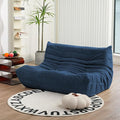 N&V Fireside Loveseat, Mid Century Armless Twin Size Floor Sofa, Soft Premium Corduroy Floor Lounge Chair, Foam Sofa Accent Chair for Living Room Bedroom and Office, Prussia Blue