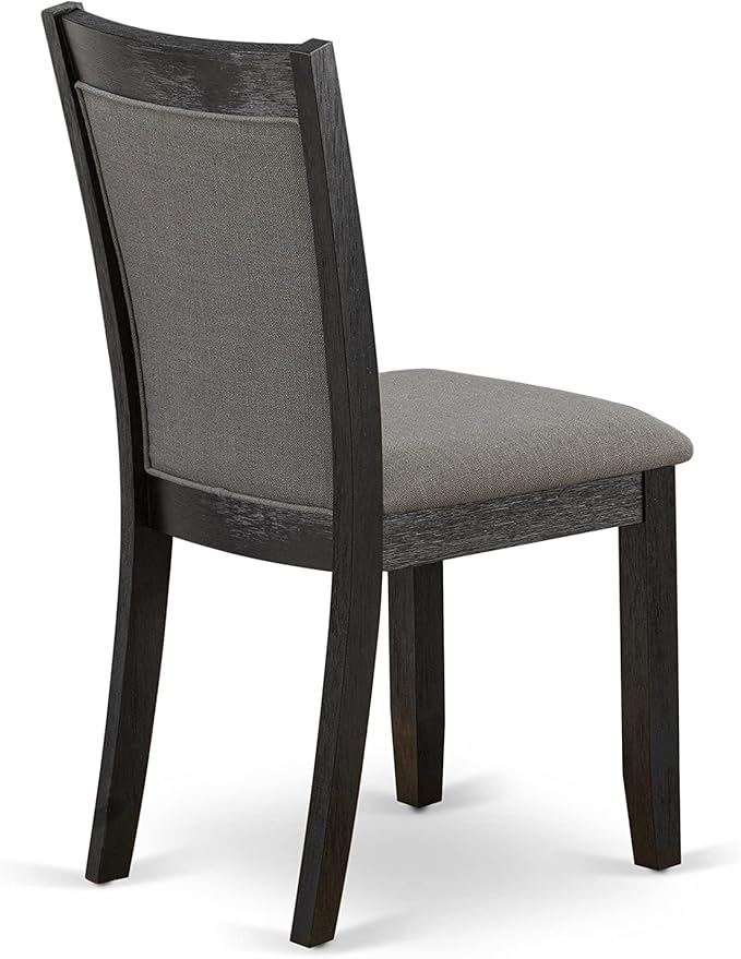 East West Furniture X627MZ650-7 7 Piece Dining Table Set Consist of a Rectangle Kitchen Table with X-Legs and 6 Dark Gotham Grey Linen Fabric Upholstered Chairs, 40x72 Inch, Multi-Color