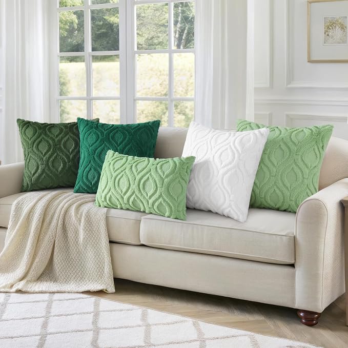 decorUhome Throw Pillow Covers 22x22 Inch Set of 2, Soft Plush Faux Wool White - Image 8