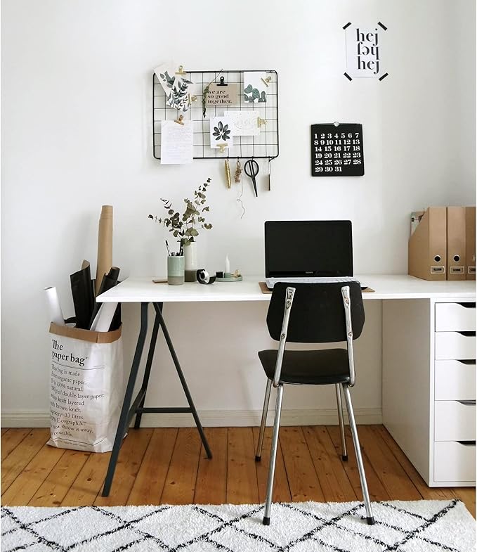Kaboon White Table Top 23.62" D x 59.1" W, Solid One-Piece Desktop, Universal Wood Countertop, Reversible Laminate Top, Double Desks, L-Desk DIY, for Home and Commercial
