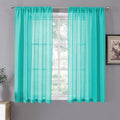 Tollpiz Short Sheer Curtain Linen Textured Living Room Curtains Sheer Light by Tollpiz