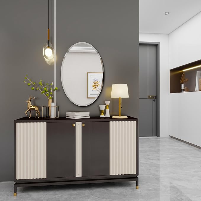 Oval Bathroom Mirror, 20X28 inch Oval Frameless Mirror, Frameless Mirrors for Bathroom,Beveled Bathroom Mirror.