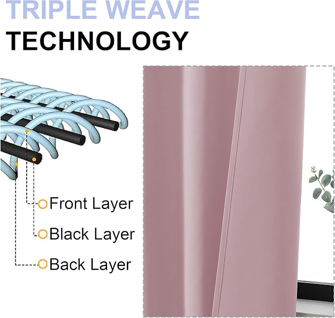Simplebrand Ava Blush Blackout Curtains - Image 4