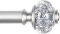 USFOOK Silver Curtain Rod, 7/8 Inch Curtain Rods by USFOOK