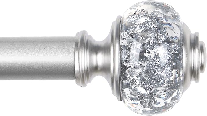 USFOOK Silver Curtain Rod, 7/8 Inch Curtain Rods by USFOOK