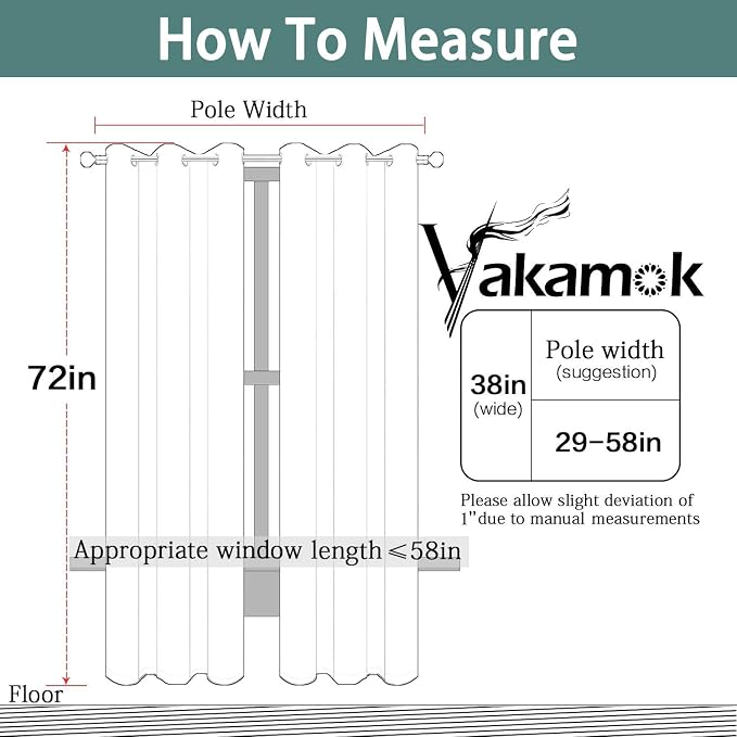 Yakamok Blackout Curtains Room Darkening Thermal Insulated Grommet top Window - Image 7