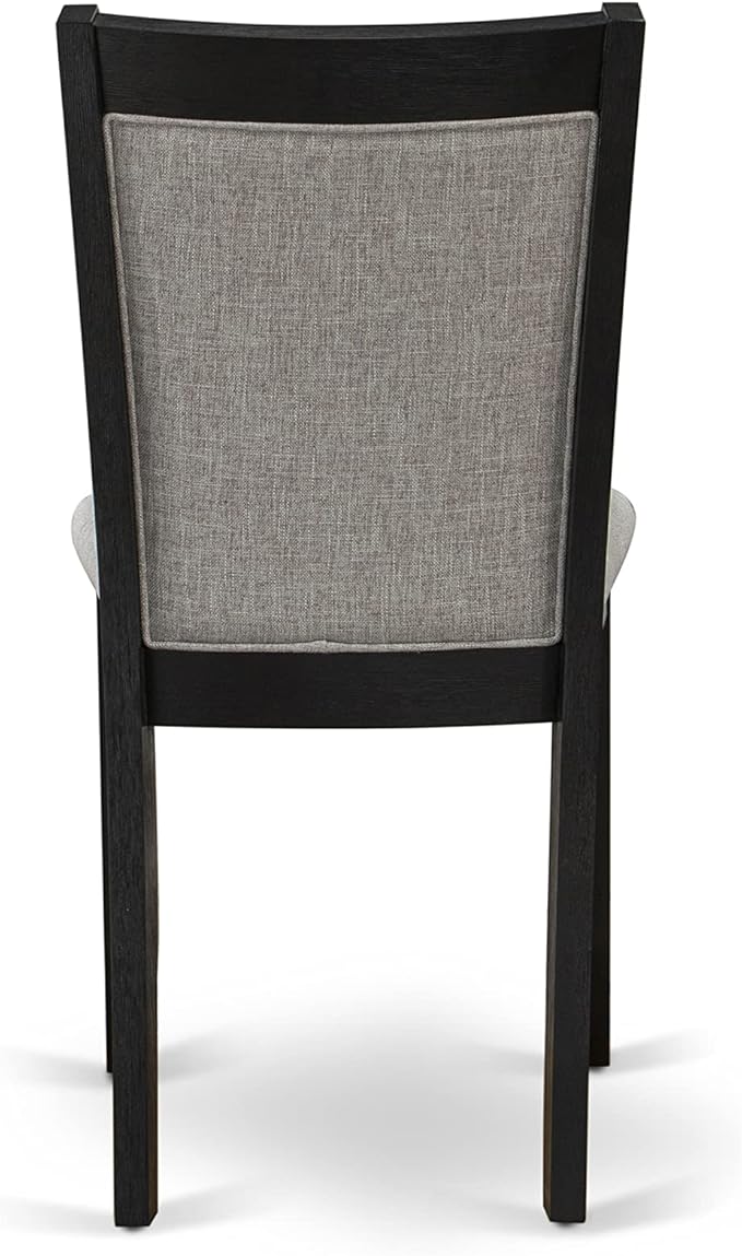 East West Furniture V697MZ606-5 5 Piece Dining Table Set for 4 Includes a Rectangle Kitchen Table with V-Legs and 4 Shitake Linen Fabric Parson Dining Chairs, 40x72 Inch, Multi-Color
