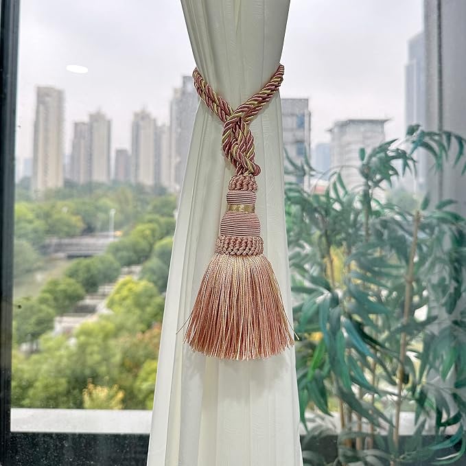 Fenghuangwu 4 Pack Curtain Tie Backs Rope Tassels - Image 3