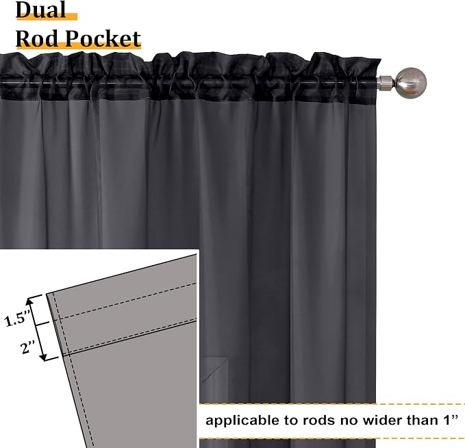 Aiyufeng Voile Sheer Black Curtains - Image 3