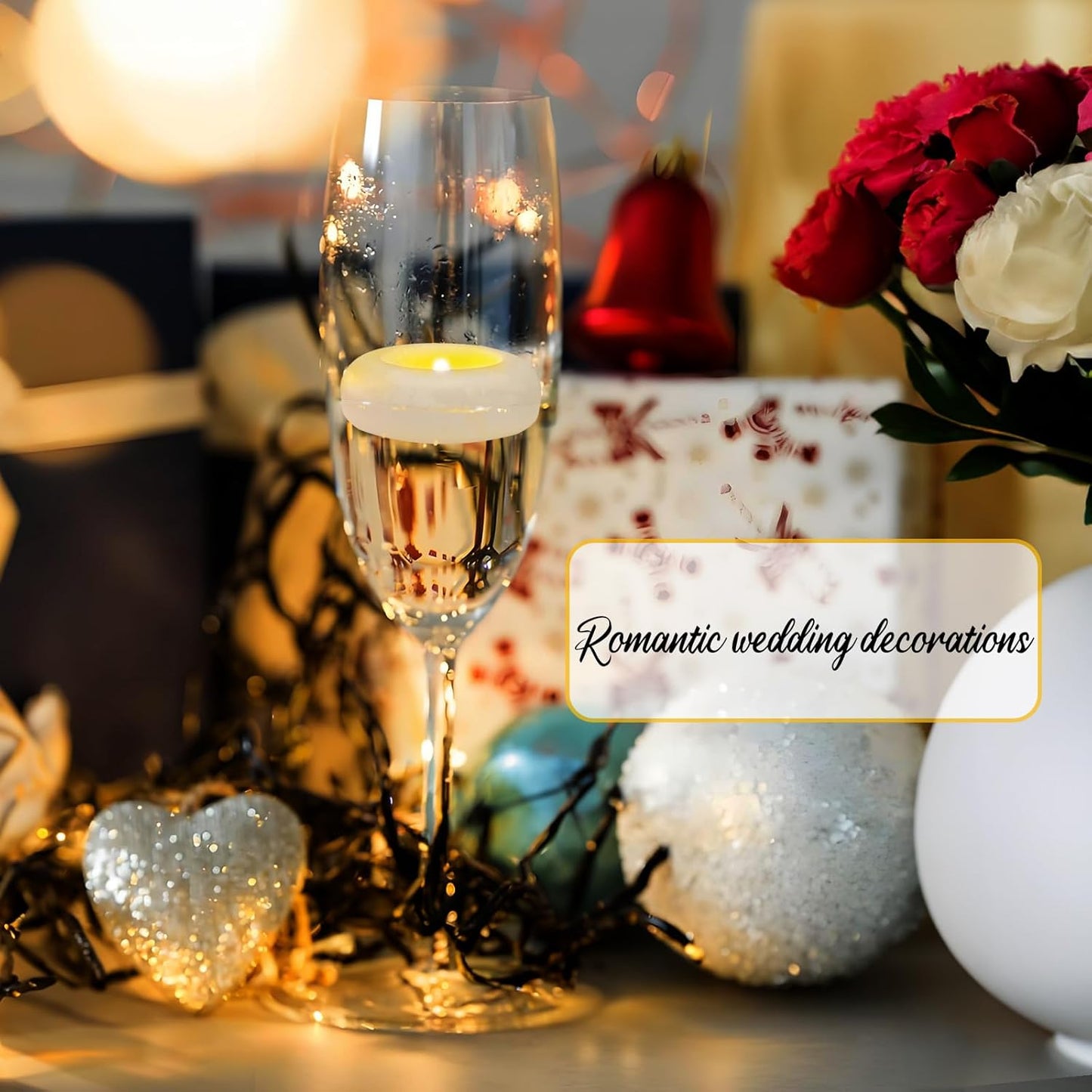 24 Pack 3” Flameless LED Floating Candles, Water-Activated Battery Operated Floating Candle with180+ Hours Runtime for Cylindrical Vase, Pool, Fountain - Ideal for Wedding, Party Decoration