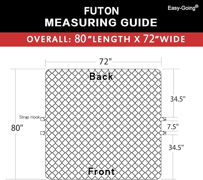 Easy-Going Futon Sofa Slipcover Reversible Sofa Cover Armless Cover Furniture - Image 9