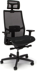 HON Ignition 2.0 Ergonomic Office Chair with Headrest, Adjustable Tilt, Swivel Wheels, Comfy for Long Hours, Home Office Desk Chairs, Black