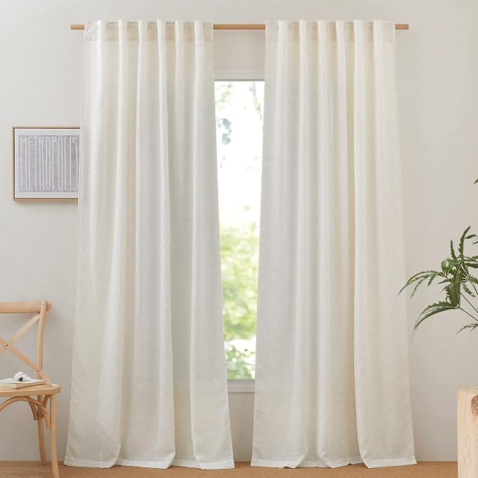 NICETOWN 120 inch Curtains Linen Blend by NICETOWN