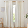 NICETOWN Linen Burlap Curtains 135 inches Long 2 Panels, Rod Pocket & Back Tab by NICETOWN