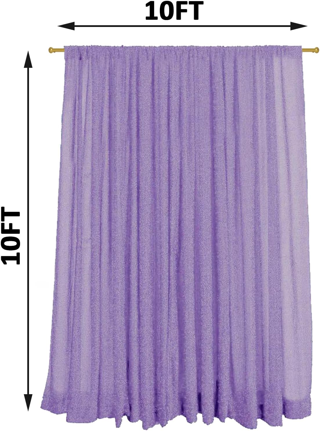 10x10FT Lavender Purple Metallic Sheer Spandex Backdrop, 1 Panel Glitter Photography Background Backdrop, Stretchy Spandex Fabric for Wedding, Party, Baby Shower, Photo Booth Decor