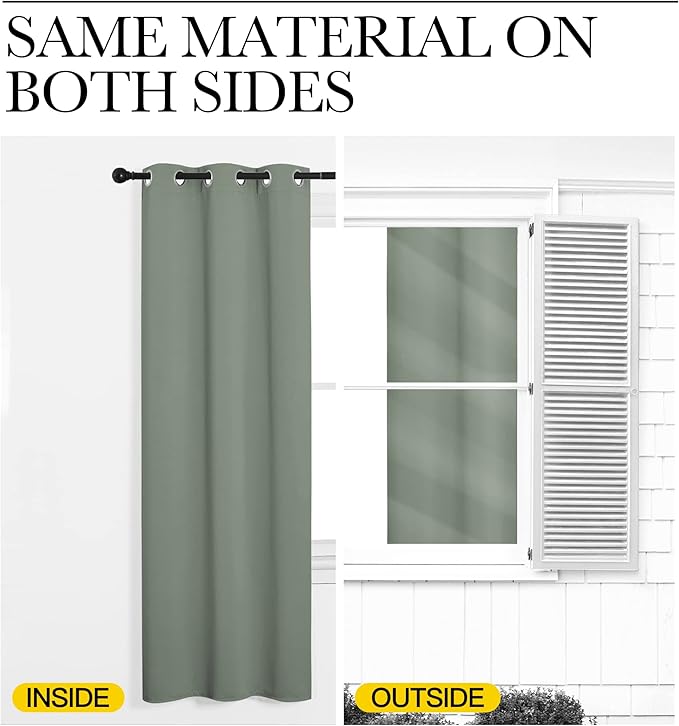 NICETOWN Window Curtain Panels, Thermal Insulated Solid Grommet Blackout - Image 6