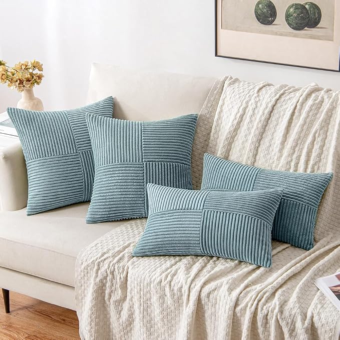 MIULEE Sky Blue Decorative Throw Pillow Covers 16x16 Inch - Image 4