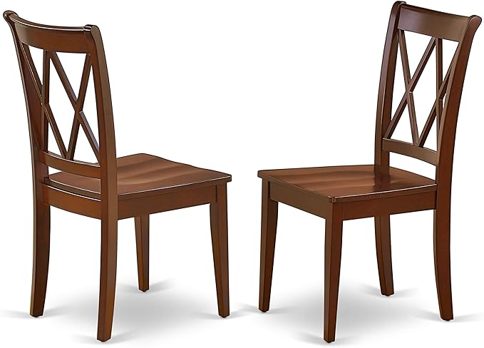 East West Furniture MLCL5-MAH-W 5 Piece Kitchen Table & Chairs Set Includes a Rectangle Dining Room Table with Butterfly Leaf and 4 Solid Wood Seat Chairs, 36x54 Inch, Mahogany