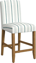 HomePop Curved Back 24" Barstool - Blue Calypso Stripe